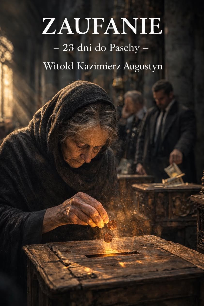 Fotografia z archiwalnego wpisu: Jezus siedzi w świątyni naprzeciw skarbony i…